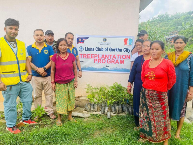 लायन्स क्लब गोरखा सिटीको बृक्षरोपण कार्यक्रम सम्पन्न