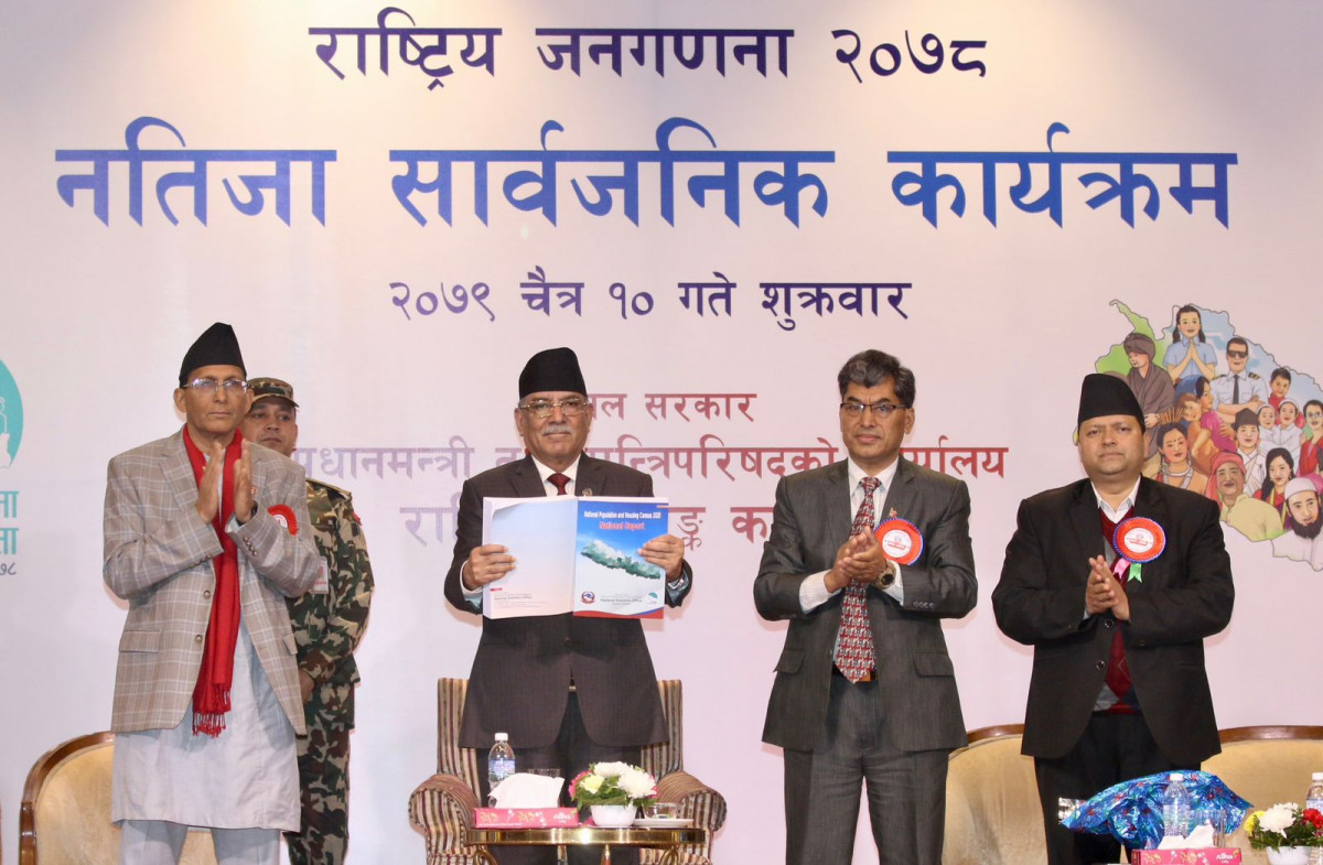 नेपालको जनसंख्या २ करोड ९१ लाख ६४ हजार ५ सय ७८ रहेको घोषणा
