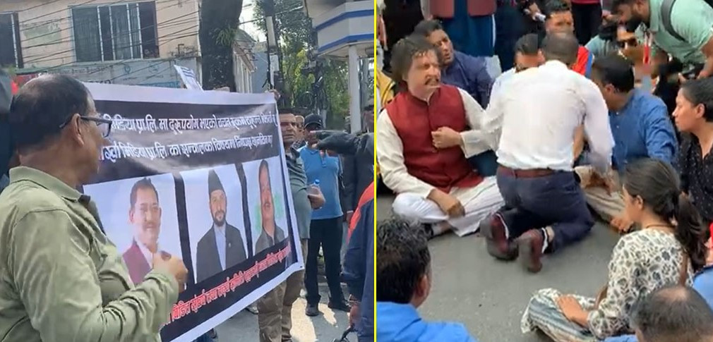 रवि समर्थक र सहकारी पीडितको बेग्लाबेग्लै प्रदर्शन